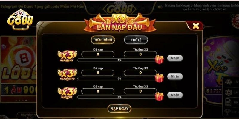 Đăng ký Go88: Tham gia cá cược tại cổng game đổi thưởng hot 5 Thưởng nạp lần đầu tại Go88 lên đến 600K